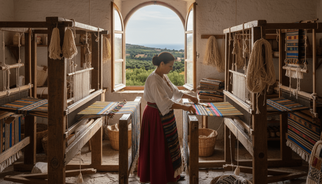 esplora la tessitura tradizionale della calabria nella piana di gioia tauro: scopri telai artigianali, tecniche antiche e tessuti autentici che raccontano la ricca eredità culturale della regione.