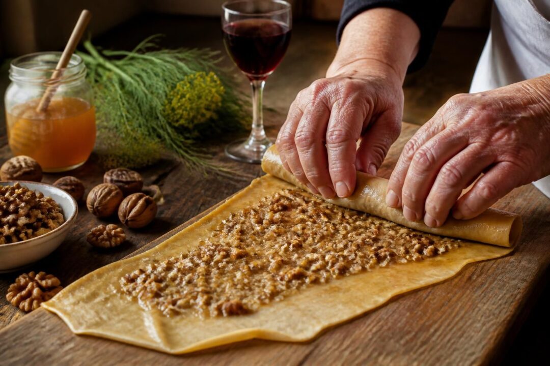 scopri la ricetta originale calabrese della pitta 'mpigliata: guida passo passo per arrotolare e preparare il ripieno tradizionale autentico.