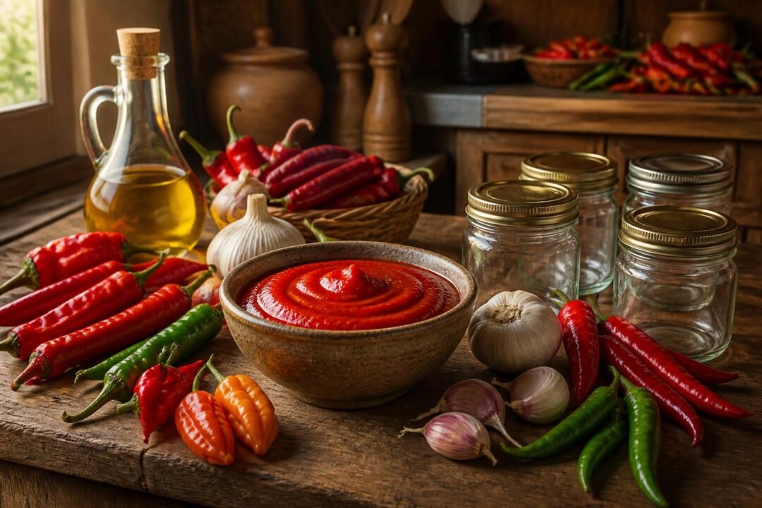 scopri la ricetta tradizionale calabrese della crema di peperoncino, con varietà, dosi precise e consigli per la sterilizzazione per conservare al meglio il sapore autentico.