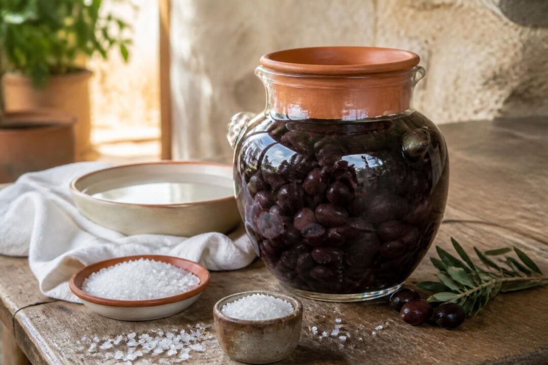 scopri la ricetta tradizionale calabrese per le olive nere in salamoia, con tempi di preparazione, quantità di sale ideali e il processo di deamarizzazione per un sapore autentico.